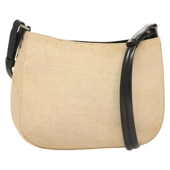 PRADA Shoulder Bag Canvas Beige Silver Auth bs27070 - Picture 1 of 16